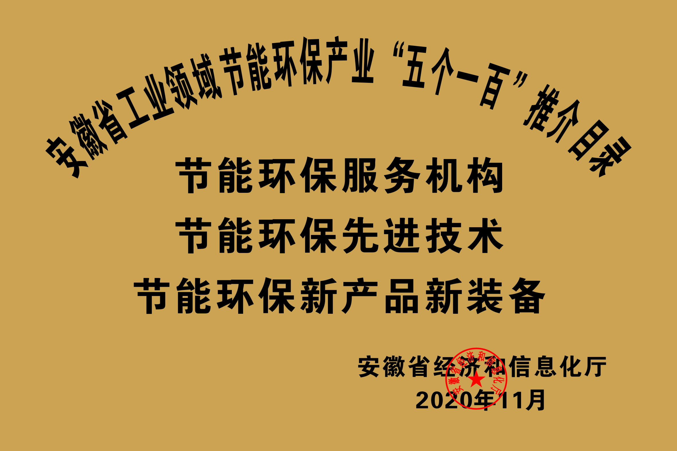 2020年安徽省工業(yè)節(jié)能環(huán)保產業(yè)“五個一百”推介目錄